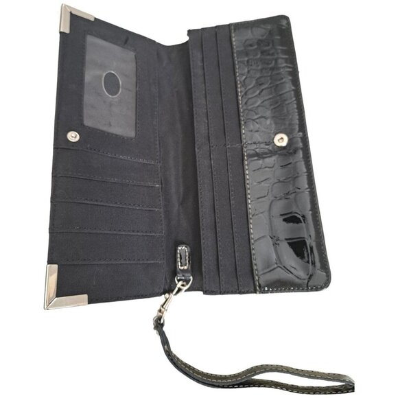 🪻BOGO🪻 Mac & Jac Womens Black Silver‎ Hardware Faux Leather Wallet - Picture 5 of 8